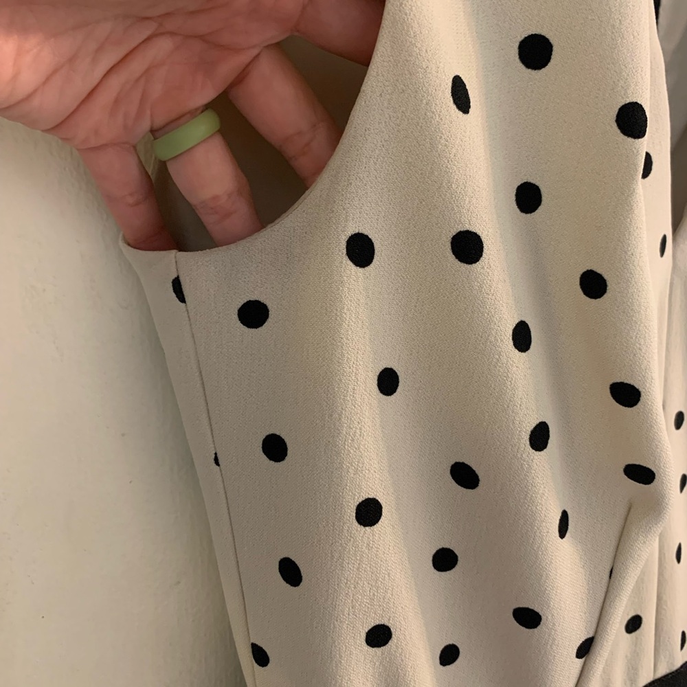 Adrianna Papell Black and White Polka Dot Midi Dress - Picture 8 of 9